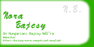 nora bajcsy business card